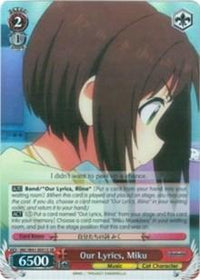 Our Lyrics, Miku (IMC/W41-E051S SR) [The iDOLM@STER Cinderella Girls] - POKÉ JEUX