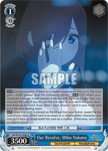 Our Resolve, Miku Nakano (5HY/W101-E083 R) [The Quintessential Quintuplets Movie] - POKÉ JEUX