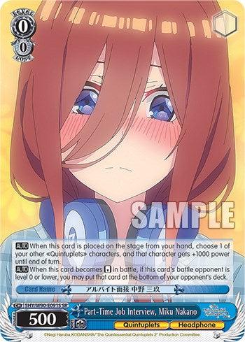 Part-Time Job Interview, Miku Nakano (5HY/W90-E091S SR) [The Quintessential Quintuplets 2] - POKÉ JEUX
