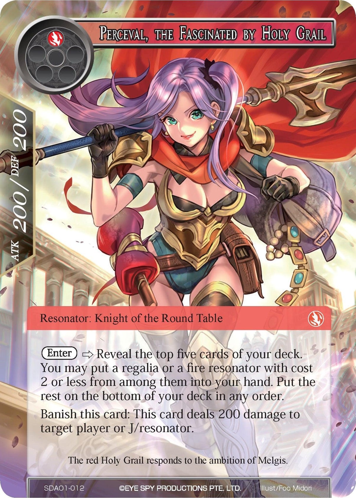 Perceval, the Fascinated of Holy Grail (SDAO1-012) [Alice Origin Starter Deck] - POKÉ JEUX