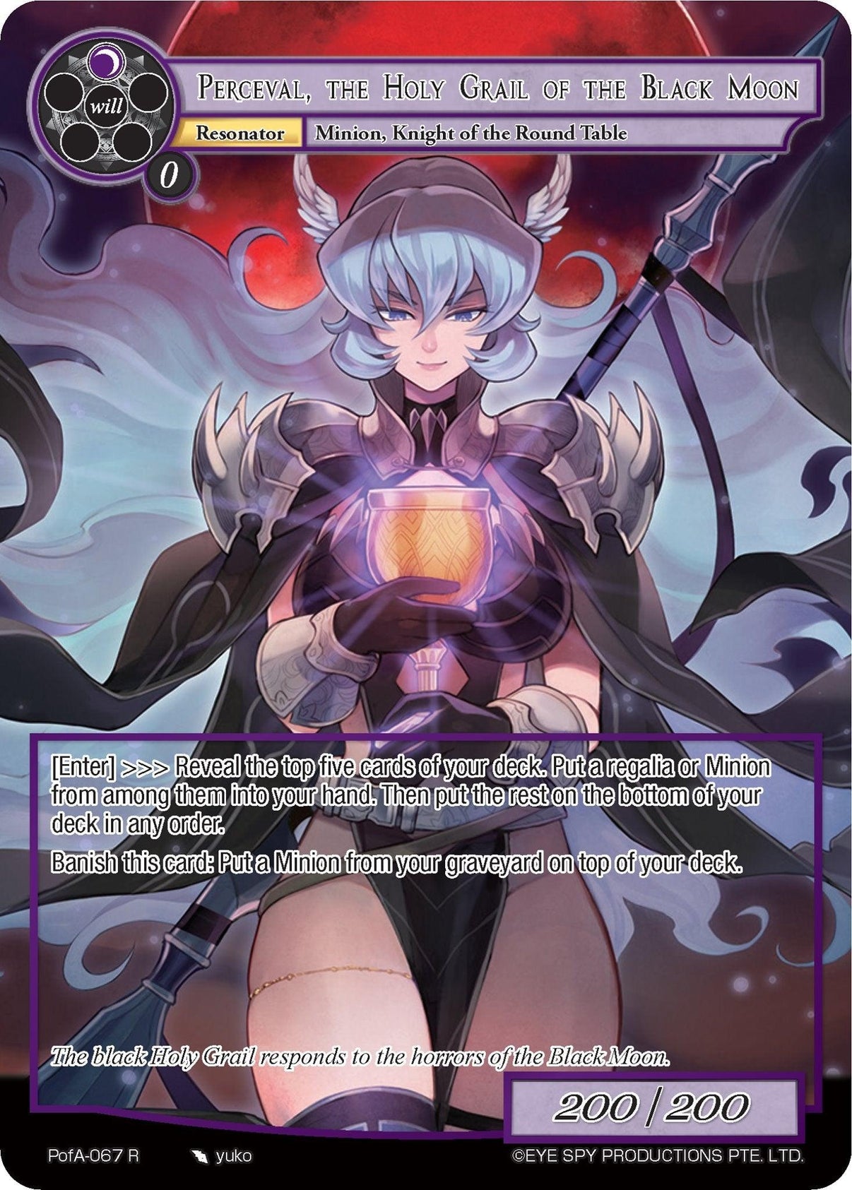 Perceval, the Holy Grail of the Black Moon (Full Art) (PofA-067) [Alice Origin IV: Prologue of Attoractia] - POKÉ JEUX
