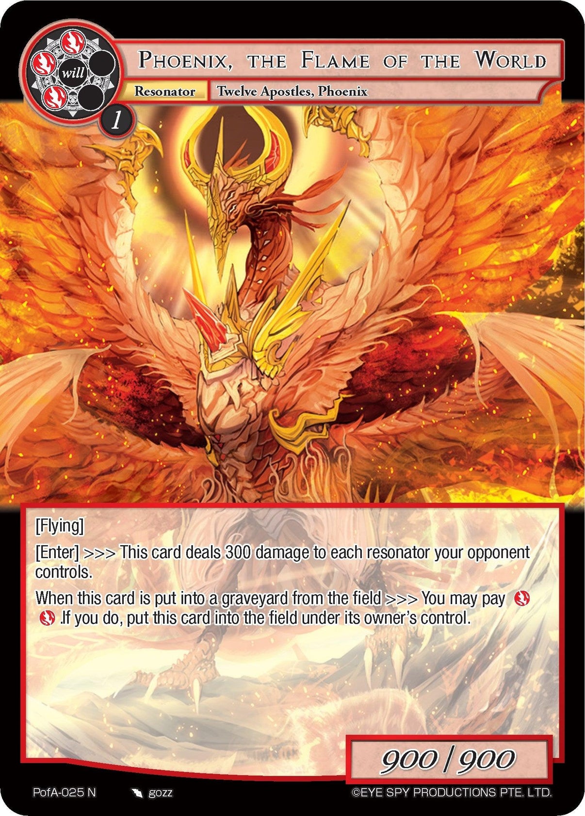 Phoenix, the Flame of the World (PofA-025) [Alice Origin IV: Prologue of Attoractia] - POKÉ JEUX
