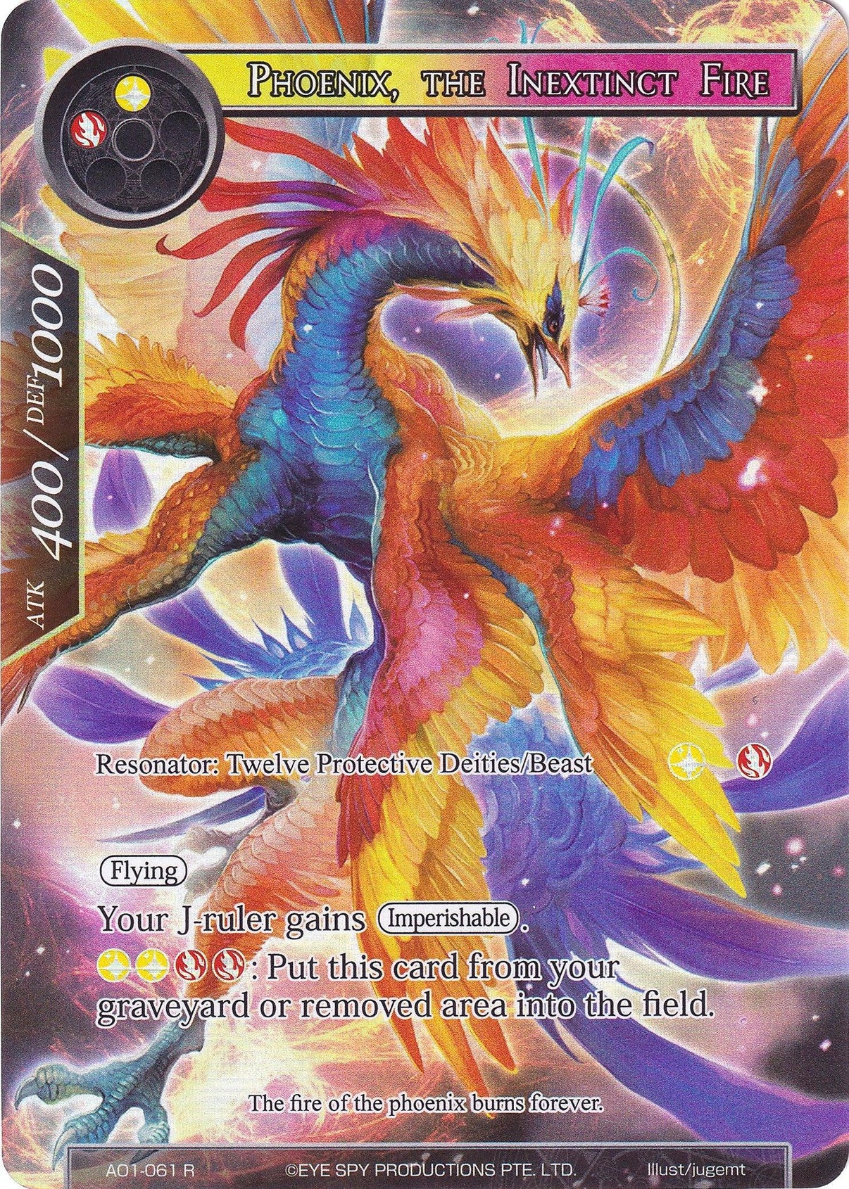 Phoenix, the Inextinct Fire (Full Art) (AO1-061) [Alice Origin] - POKÉ JEUX