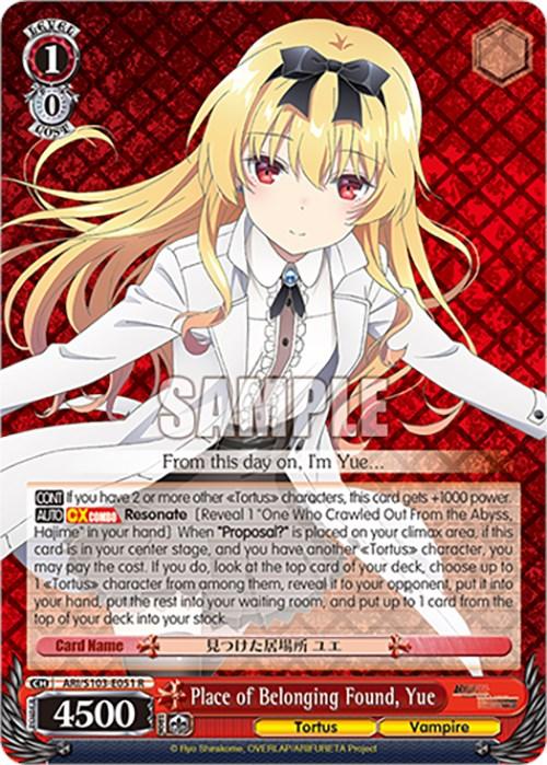Place of Belonging Found, Yue (ARI/S103-E051 R) [Arifureta: From Commonplace to World's Strongest] - POKÉ JEUX