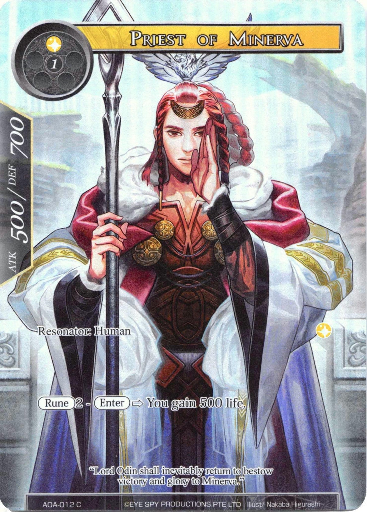 Priest of Minerva (Full Art) (AOA-012) [Awakening of the Ancients] - POKÉ JEUX