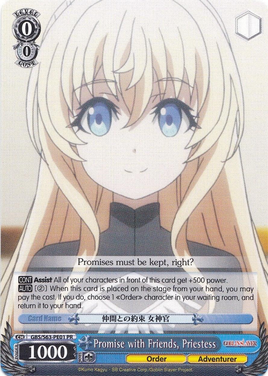 Promise with Friends, Priestess (GBS/S63-PE01 PR) (Promo) [Goblin Slayer] - POKÉ JEUX