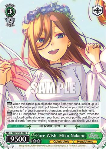 Pure Wish, Miku Nakano (5HY/W90-E027 R) [The Quintessential Quintuplets 2] - POKÉ JEUX
