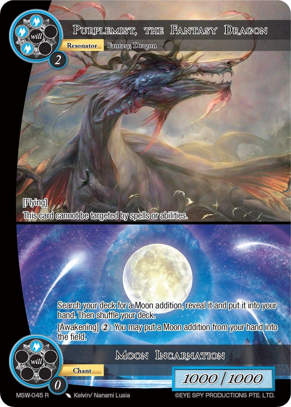 Purplemist, the Fantasy Dragon // Moon Incarnation (MSW-045) [The Magic Stone War - Zero] - POKÉ JEUX