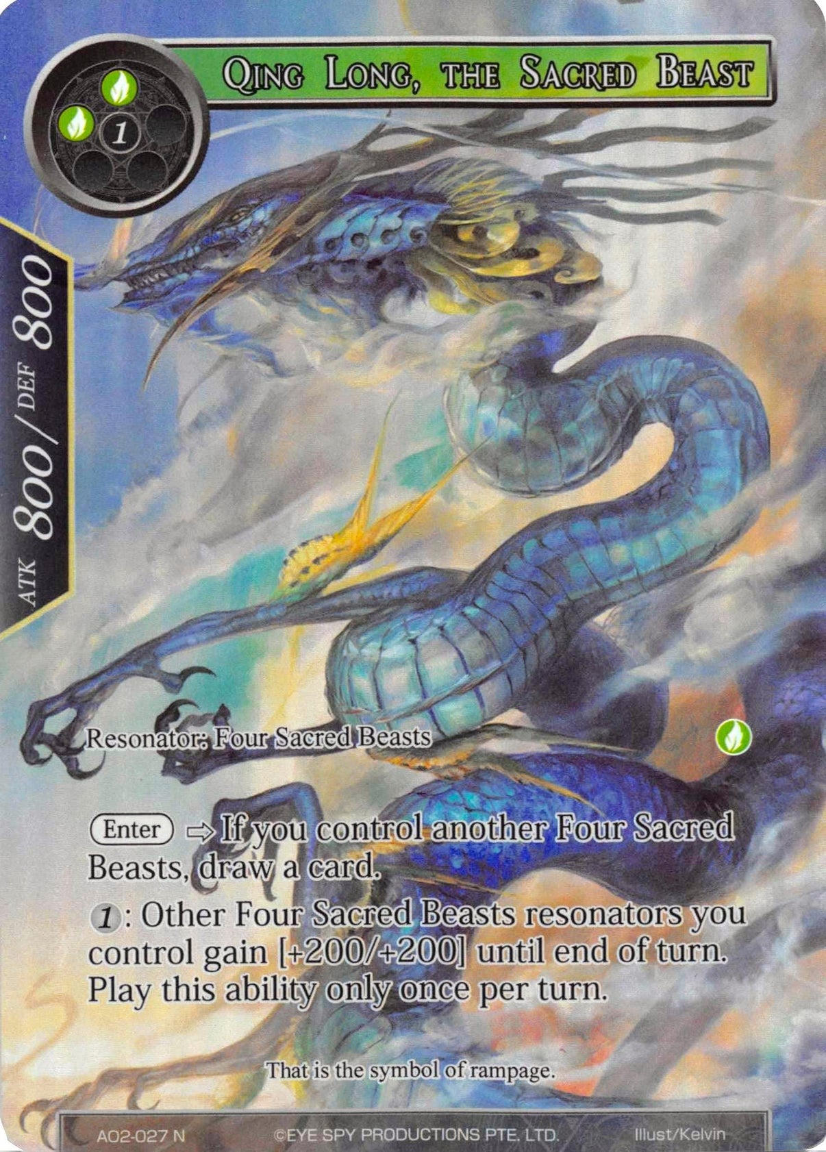 Qing Long, the Sacred Beast (Full Art) (AO2-027) [Alice Origin II] - POKÉ JEUX