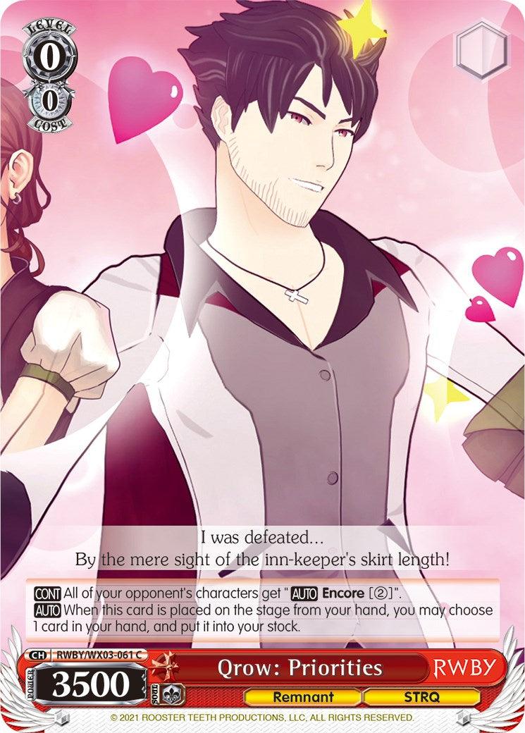 Qrow: Priorities (RWBY/WX03-061 C) [RWBY] - POKÉ JEUX