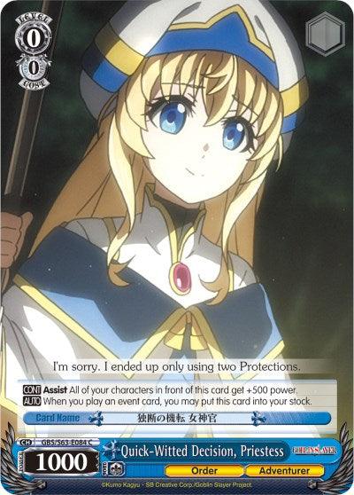 Quick-Witted Decision, Priestess (GBS/S63-E084 C) [Goblin Slayer] - POKÉ JEUX