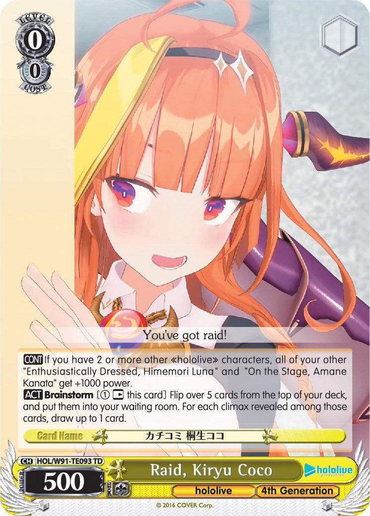 Raid, Kiryu Coco (HOL/W91-TE093 TD) [hololive production] - POKÉ JEUX