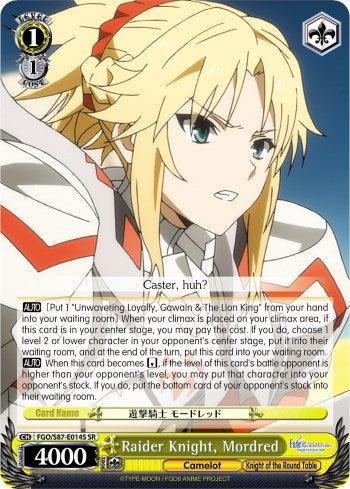 Raider Knight, Mordred (FGO/S87-E014S SR) [Fate/Grand Order THE MOVIE Divine Realm of the Round Table: Camelot] - POKÉ JEUX