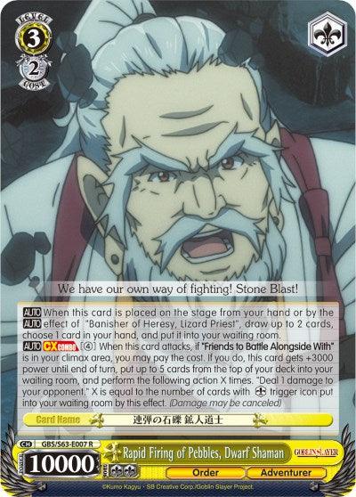 Rapid Firing of Pebbles, Dwarf Shaman (GBS/S63-E007 R) [Goblin Slayer] - POKÉ JEUX