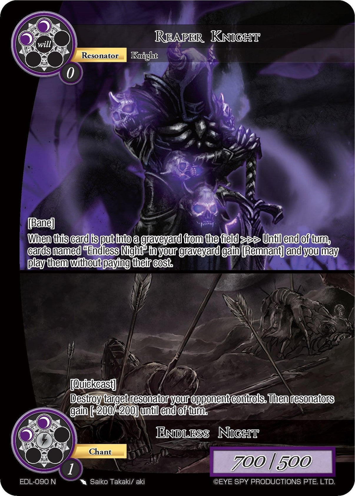 Reaper Knight // Endless Night (EDL-090) [The Epic of the Dragon Lord] - POKÉ JEUX