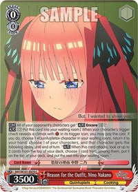 Reason for the Outfit, Nino Nakano (5HY/W101-E070 C) [The Quintessential Quintuplets Movie] - POKÉ JEUX