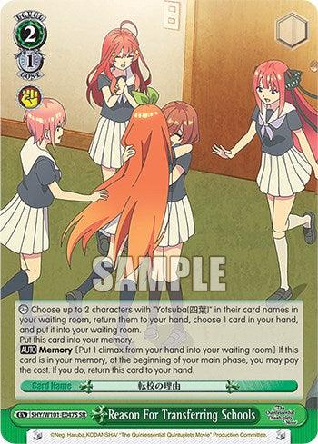 Reason For Transferring Schools (5HY/W101-E047S SR) [The Quintessential Quintuplets Movie] - POKÉ JEUX