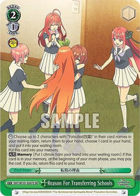 Reason For Transferring Schools (5HY/W101-E047S SR) [The Quintessential Quintuplets Movie] - POKÉ JEUX