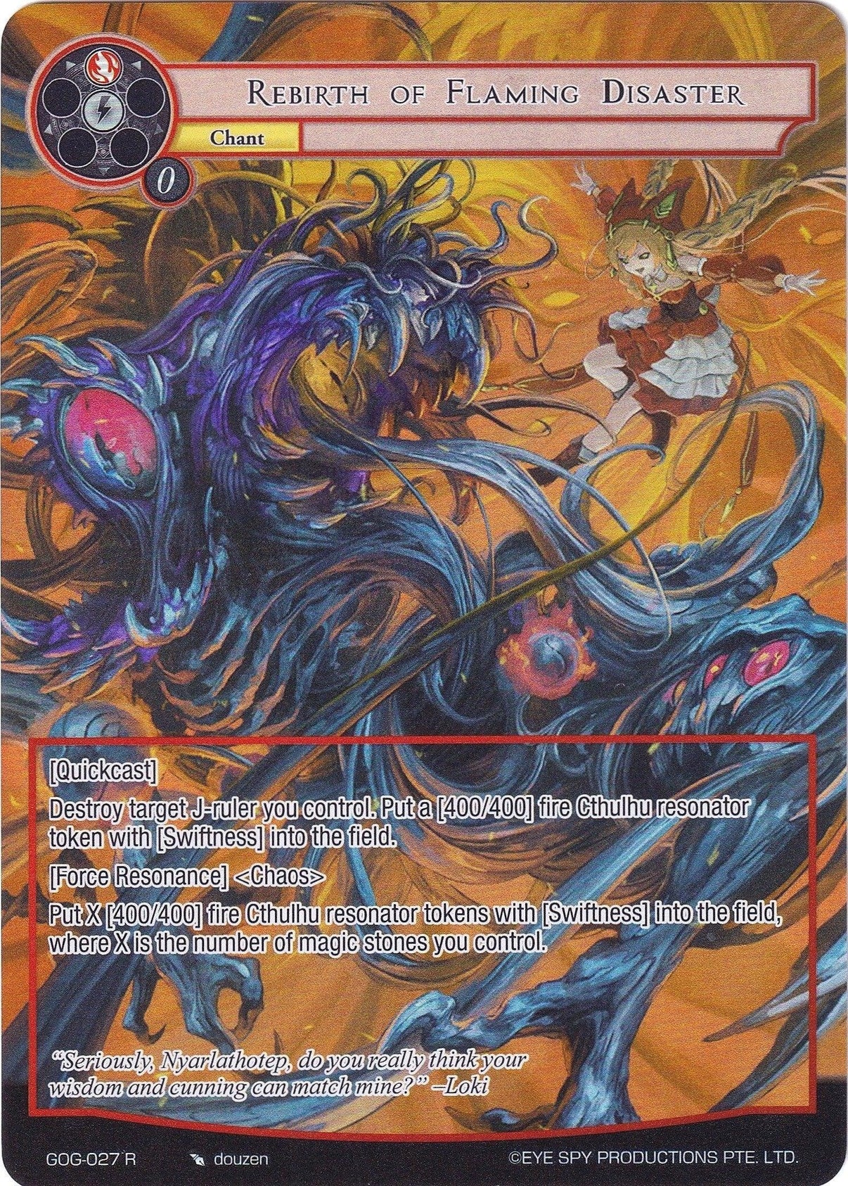 Rebirth of Flaming Disaster (Full Art) (GOG-027) [Game of Gods] - POKÉ JEUX