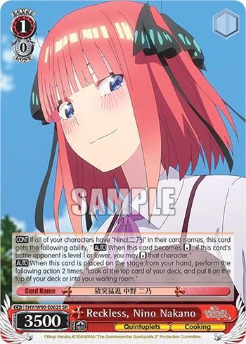 Reckless, Nino Nakano (5HY/W90-E062S SR) [The Quintessential Quintuplets 2] - POKÉ JEUX