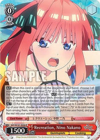 Recreation, Nino Nakano (5HY/W101-E056 R) [The Quintessential Quintuplets Movie] - POKÉ JEUX