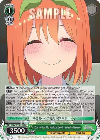 Reward for Meritorious Deeds, Yotsuba Nakano (5HY/W90-E039 C) [The Quintessential Quintuplets 2] - POKÉ JEUX