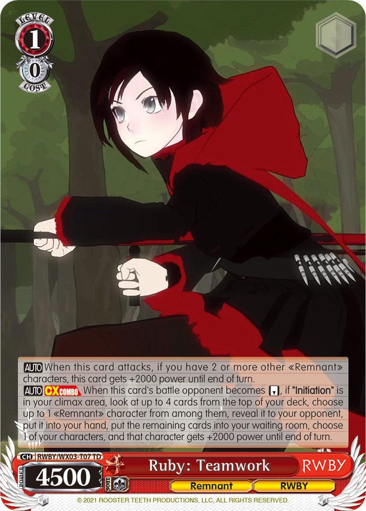 Ruby: Teamwork (RWBY/WX03-T07 TD) [RWBY] - POKÉ JEUX