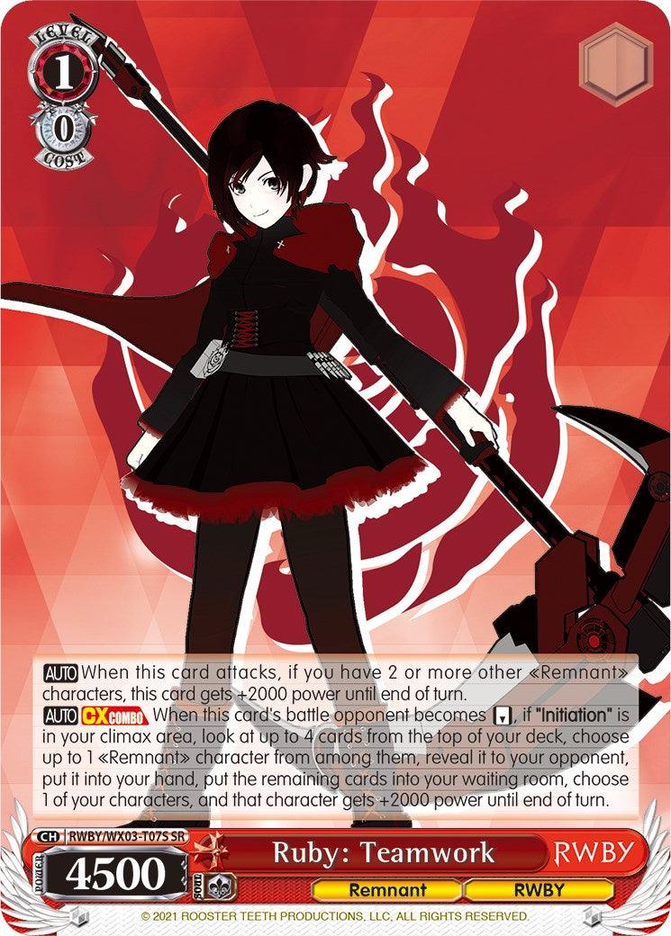 Ruby: Teamwork (RWBY/WX03-T07S SR) [RWBY] - POKÉ JEUX