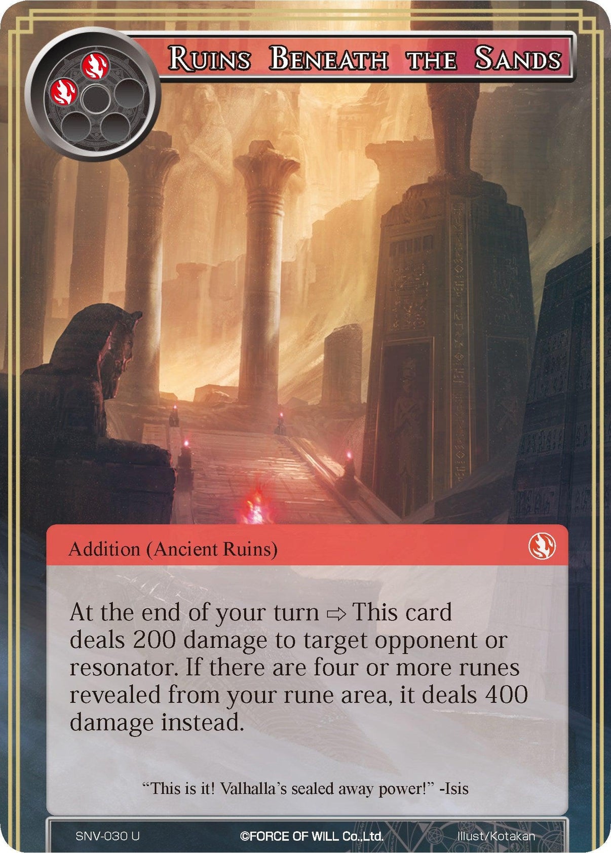 Ruins Beneath the Sands (SNV-030) [The Strangers of New Valhalla] - POKÉ JEUX