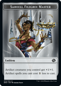 Saheeli, Filigree Master Emblem [The Brothers' War Tokens] - POKÉ JEUX