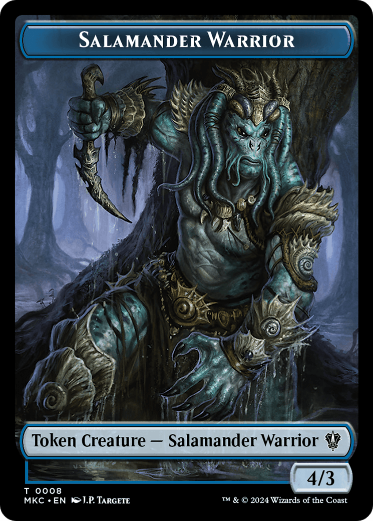 Salamander Warrior // Zombie Double-Sided Token [Murders at Karlov Manor Commander Tokens] - POKÉ JEUX