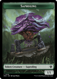 Saproling // Manifest Double-Sided Token [Murders at Karlov Manor Commander Tokens] - POKÉ JEUX