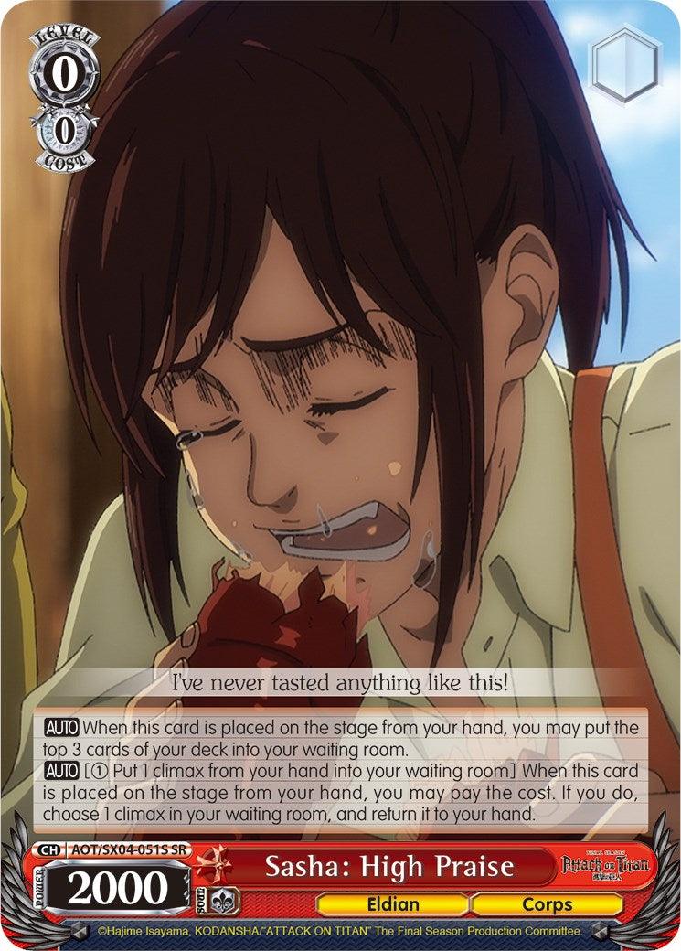 Sasha: High Praise (Foil) [Attack On Titan: Final Season] - POKÉ JEUX