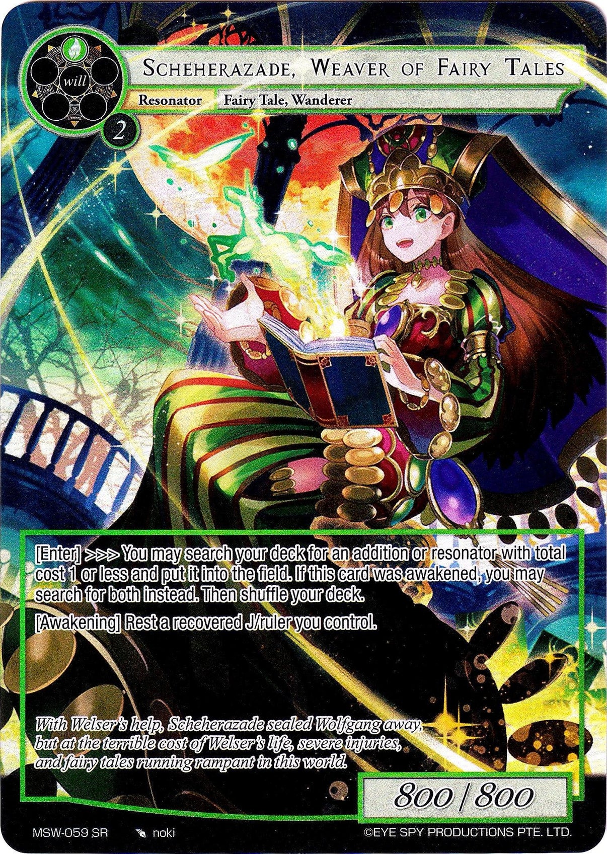Scheherazade, Weaver of Fairy Tales (Full Art) (MSW-059) [The Magic Stone War - Zero] - POKÉ JEUX
