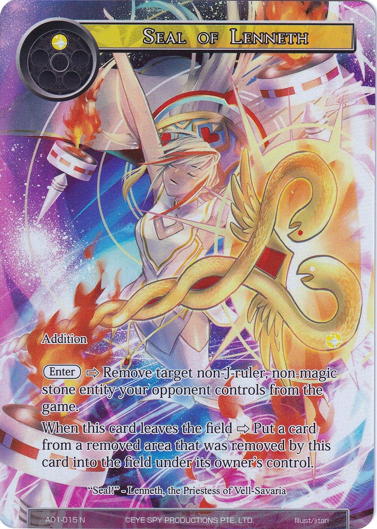 Seal of Lenneth (Full Art) (AO1-015) [Alice Origin] - POKÉ JEUX