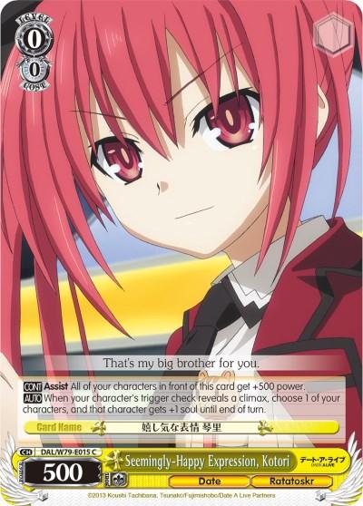 Seemingly-Happy Expression, Kotori (DAL/W79-E015 C) [Date A Live] - POKÉ JEUX