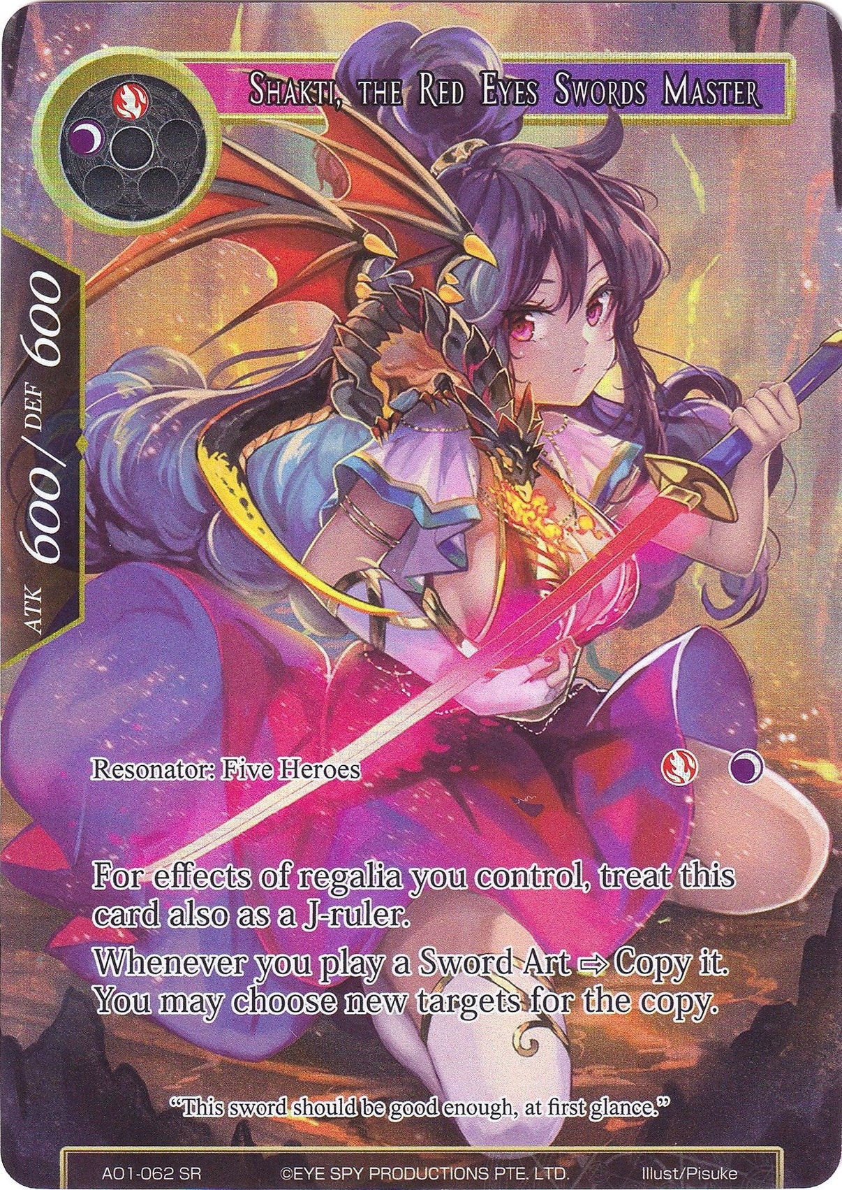 Shakti, the Red Eyes Swords Master (Full Art) (AO1-062) [Alice Origin] - POKÉ JEUX
