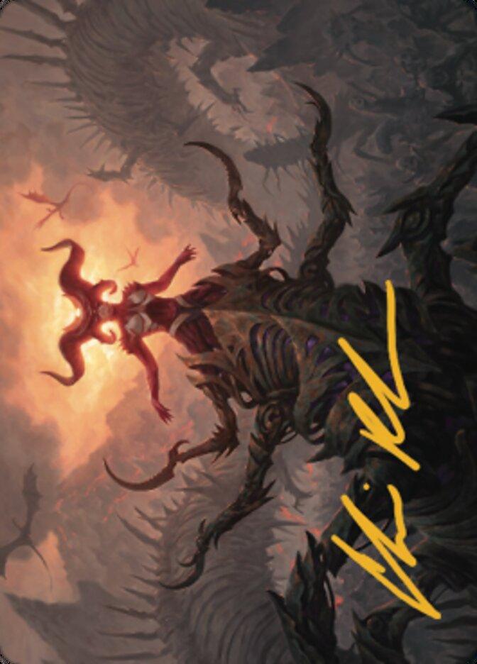Sheoldred, the Apocalypse Art Card (Gold-Stamped Signature) [Dominaria United Art Series] - POKÉ JEUX