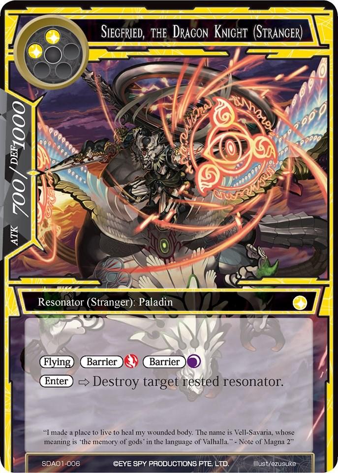 Siegfried, the Dragon Knight (Stranger) (SDAO1-006) [Alice Origin Starter Deck] - POKÉ JEUX