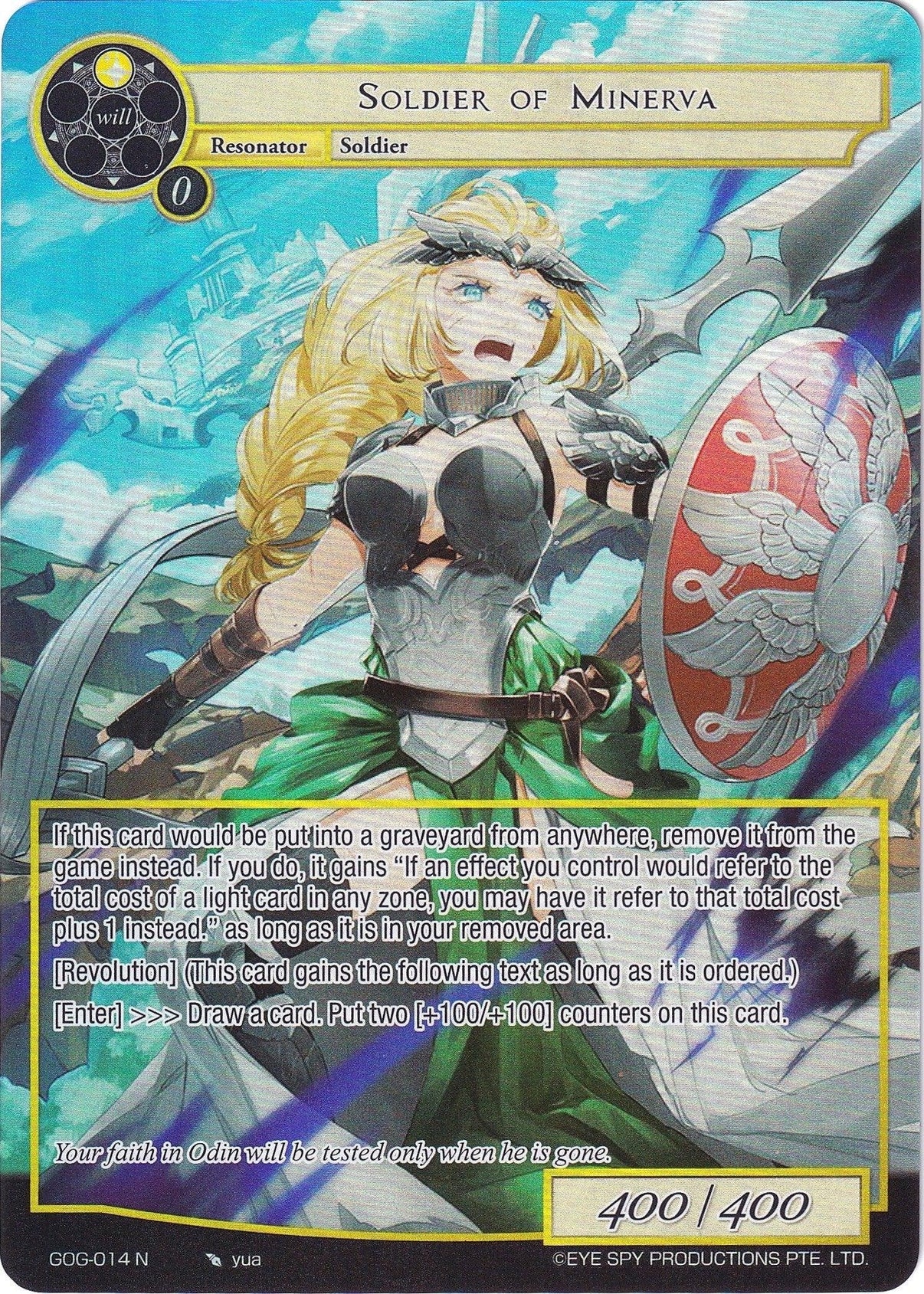 Soldier of Minerva (Full Art) (GOG-014) [Game of Gods] - POKÉ JEUX