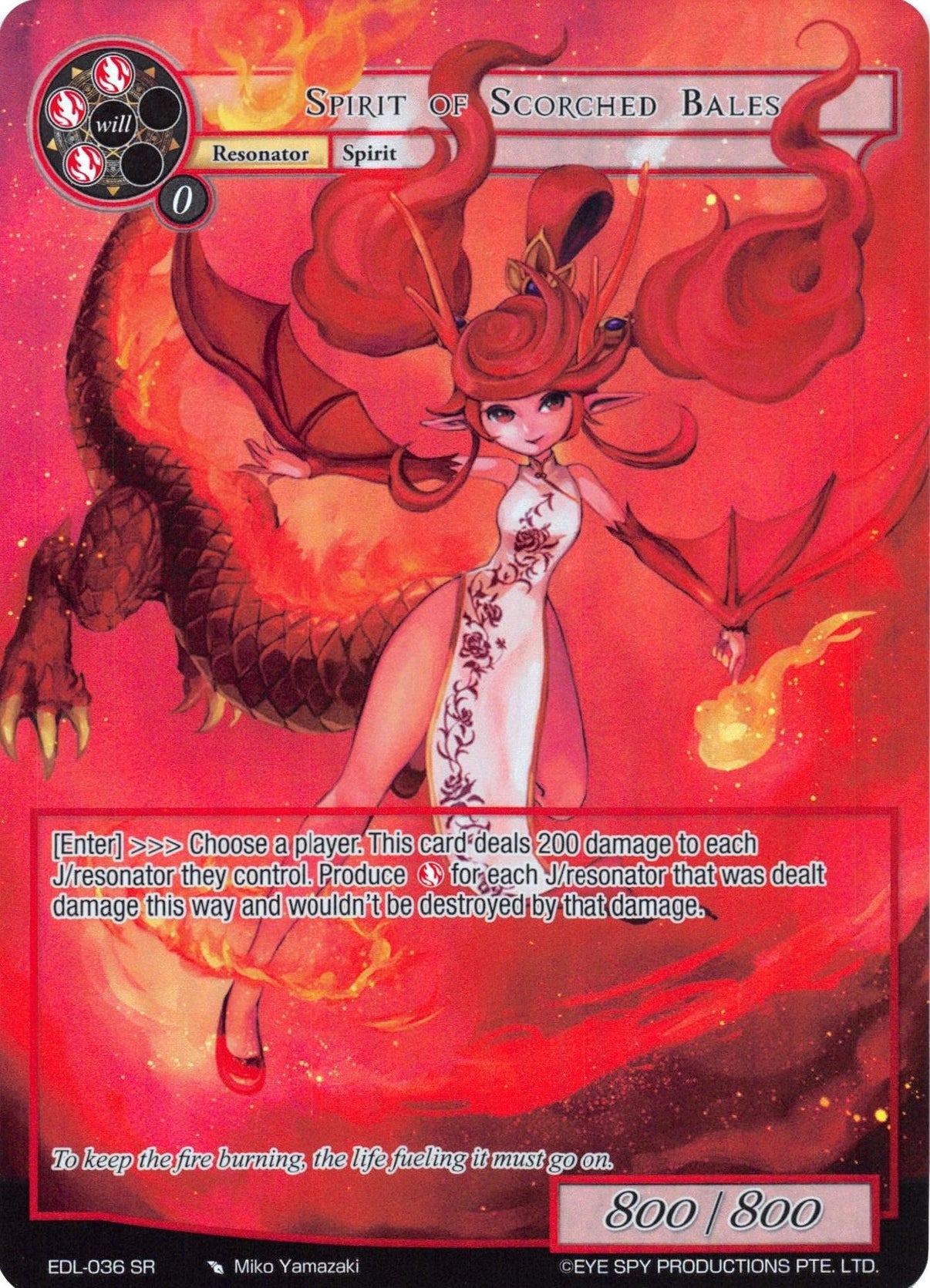Spirit of Scorched Bales (Full Art) (EDL-036) [The Epic of the Dragon Lord] - POKÉ JEUX