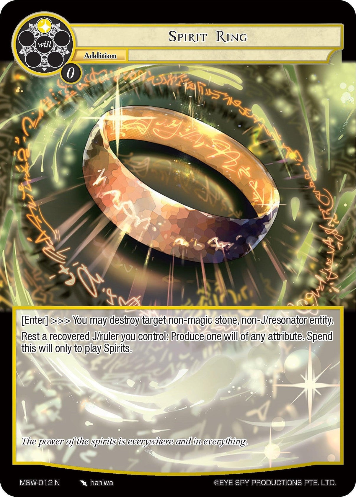Spirit Ring (MSW-012) [The Magic Stone War - Zero] - POKÉ JEUX