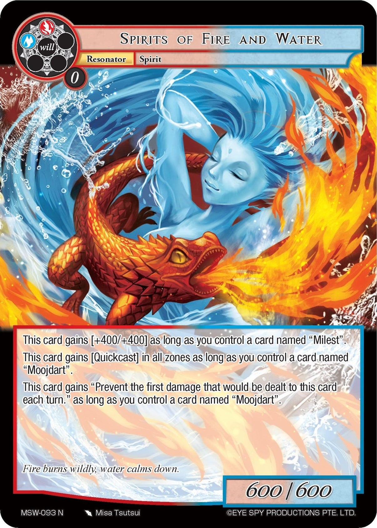 Spirits of Fire and Water (MSW-093) [The Magic Stone War - Zero] - POKÉ JEUX
