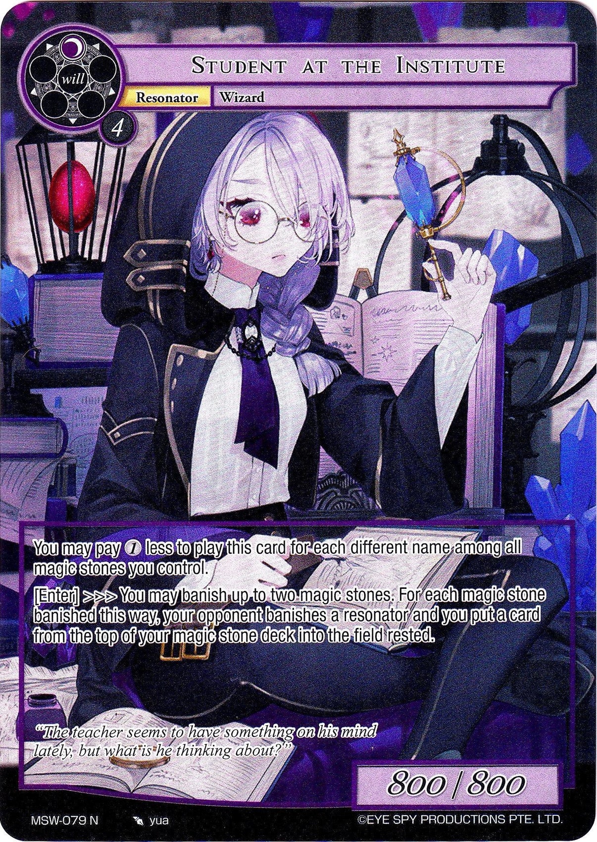 Student at the Institute (Full Art) (MSW-079) [The Magic Stone War - Zero] - POKÉ JEUX