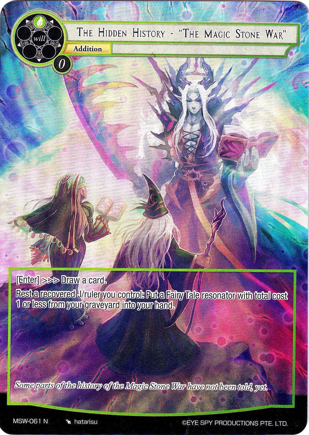The Hidden History - "The Magic Stone War" (Full Art) (MSW-061) [The Magic Stone War - Zero] - POKÉ JEUX