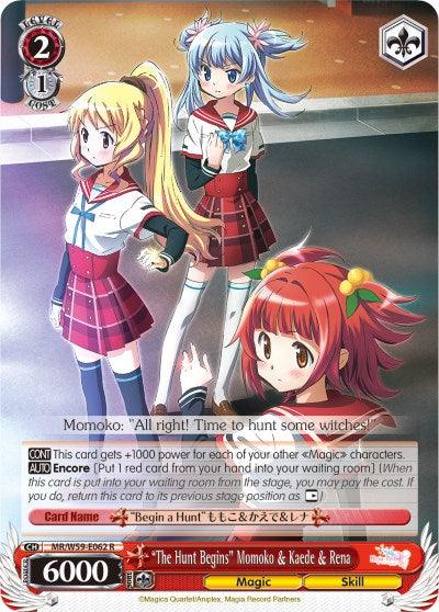 "The Hunt Begins" Momoko & Kaede & Rena (MR/W59-E062 R) [Magia Record: Puella Magi Madoka Magica [Side Story] (Mobile)] - POKÉ JEUX