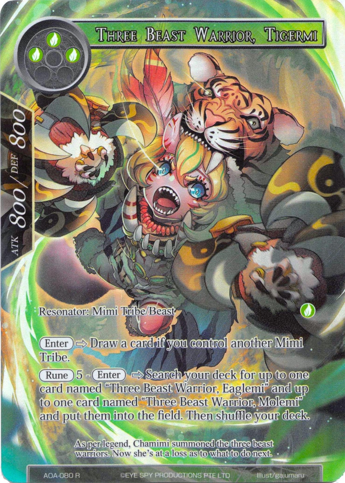 Three Beast Warrior, Tigermi (Full Art) (AOA-080) [Awakening of the Ancients] - POKÉ JEUX