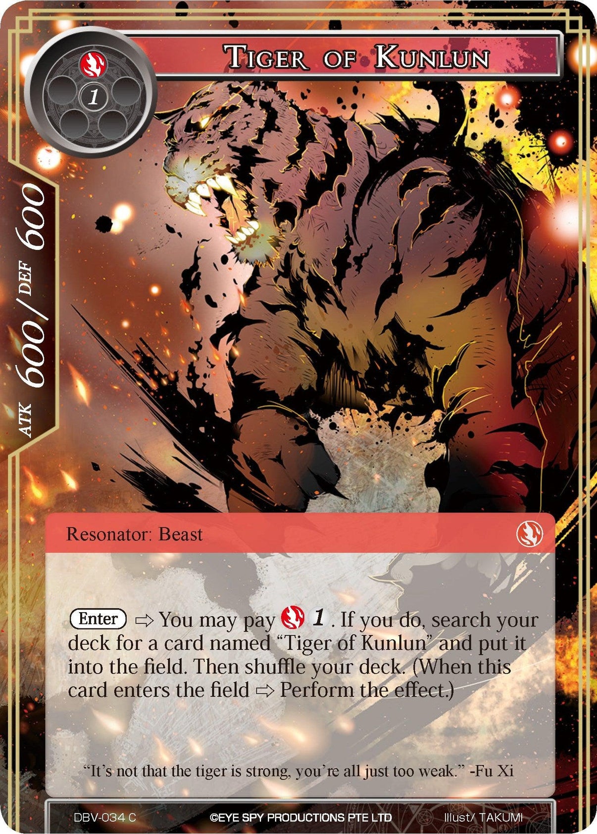 Tiger of Kunlun (DBV-034) [The Decisive Battle of Valhalla] - POKÉ JEUX