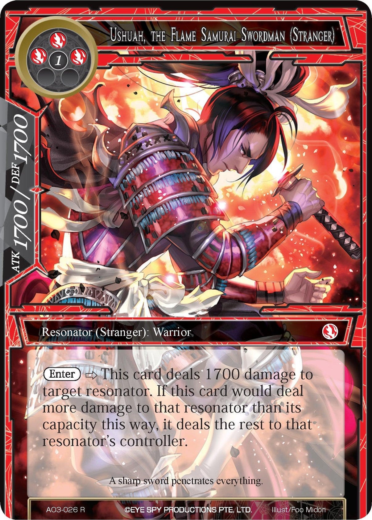 Ushuah, the Flame Samurai Swordman (Stranger) (AO3-026) [Alice Origin III] - POKÉ JEUX