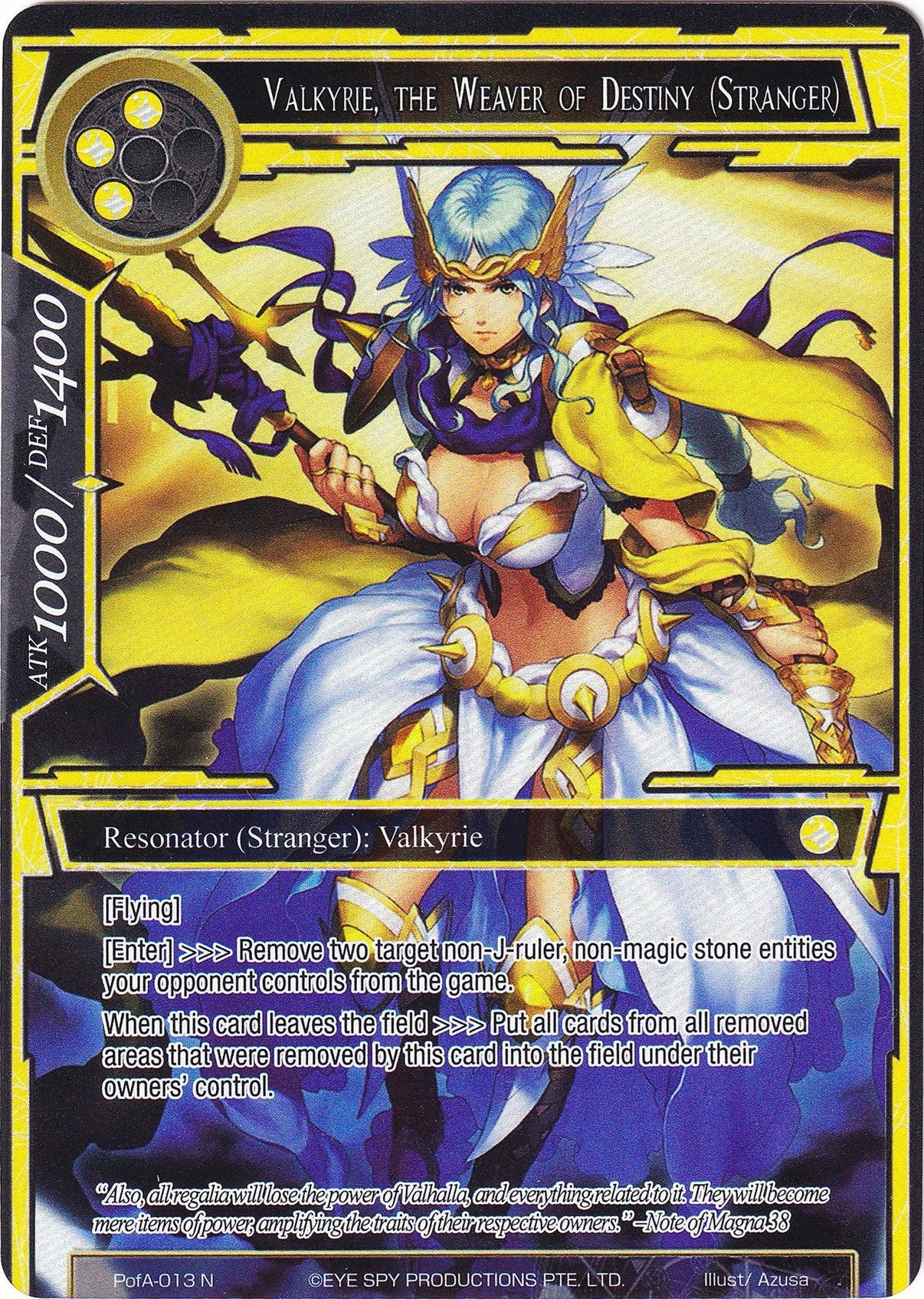 Valkyrie, the Weaver of Destiny (Stranger) (Full Art) (PofA-013) [Alice Origin IV: Prologue of Attoractia] - POKÉ JEUX